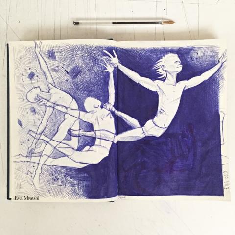 pen on paper⠀

⠀

- practice sketches on ballet - -⠀

.⠀

.⠀