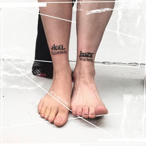 A fun throwback to these tattoos done in September 2019, on the very sweet Alexi and Catharina.⁠
.⁠