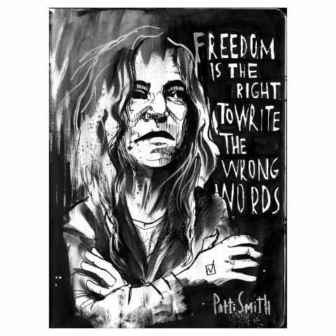 <p>Patti Smith in my sketchbook</p>

