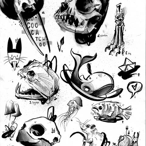 <p>A page full of hand drawn flash, to be tattooed as many times as I like. Old skool style.<br />
If you are interested in getting one , send an email and I'll book you in right away!<br />
mpatshi@gmail.com</p>
