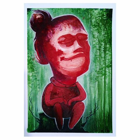 <p>the joy of sitting still in the woods.&nbsp;&nbsp;<br />
Paint on paper. <span style="line-height:100%">29,7 x 21.&nbsp;<br />
€ 150, via eva@mpatshi.be</span></p>
