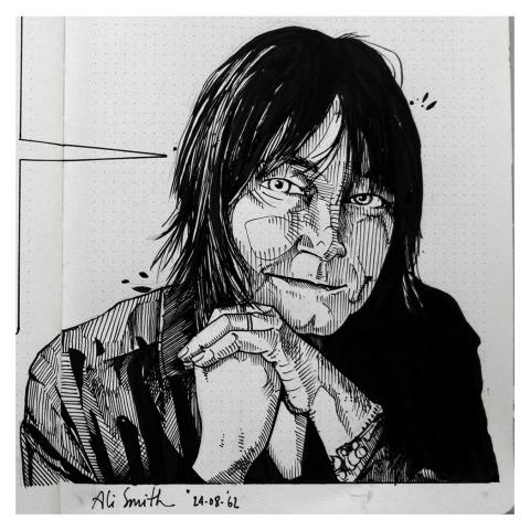 <p>From the sketchbook: Ali Smith.</p>
