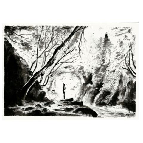 <p>Alone<br>14,8 x 21 cm<br>pen and ink on paper<br><br>Been working on a new series of drawings, in which I explore space, and my place in it.<br>The places I find peace and calm.<br>Happiness and wonder.<br><br>This one is SOLD</p>
