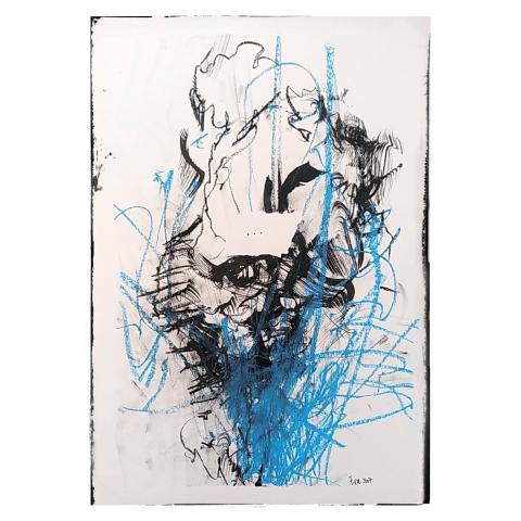 <p>Winter (Vivaldi)<br>Inkt en olie pastel op papier<br>A3</p><p>Experimenteel werk, muziek aan en voelend werken.<br>Een nieuwe liefde, een nieuwe richting.<br>Ik duik en zie wat er boven komt.</p><p>Experimental work,<br>turn on the music and feel my way around.<br>A new love, a new direction.<br>Taking a deep dive and wonder what will come up.</p>